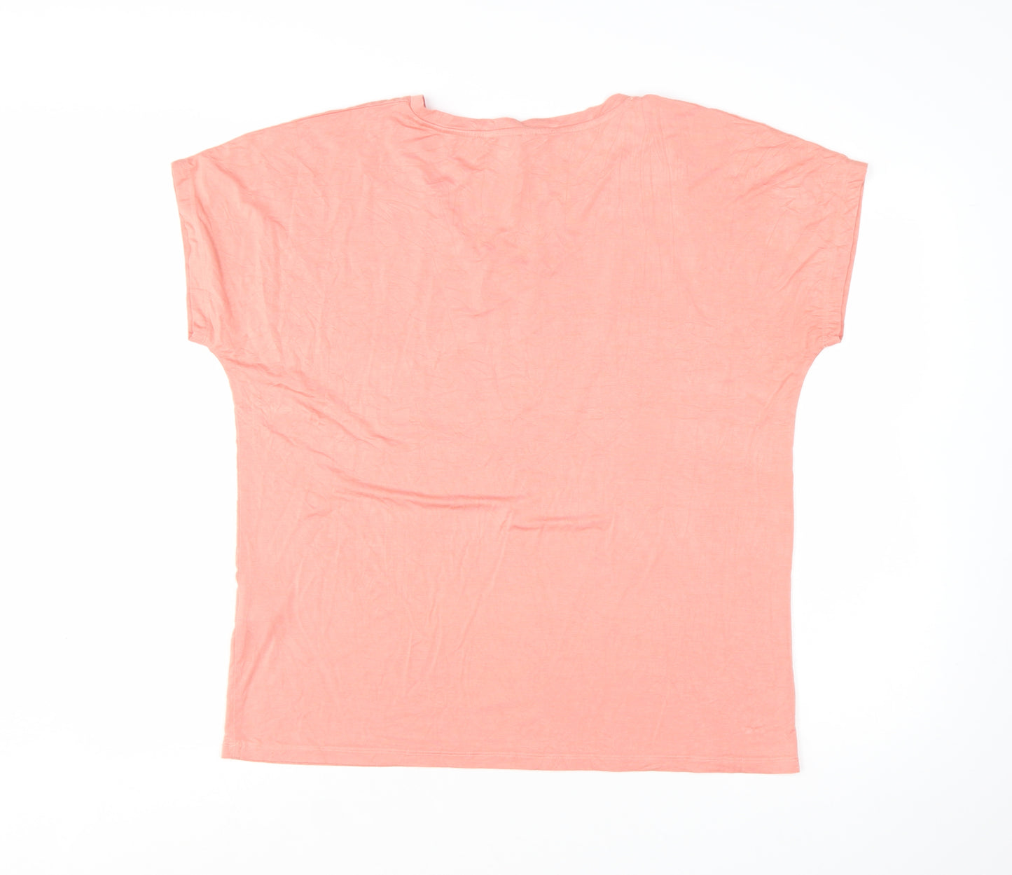 Soyaconcept Women’s Pink V-Neck Short Sleeve Basic T-Shirt L
