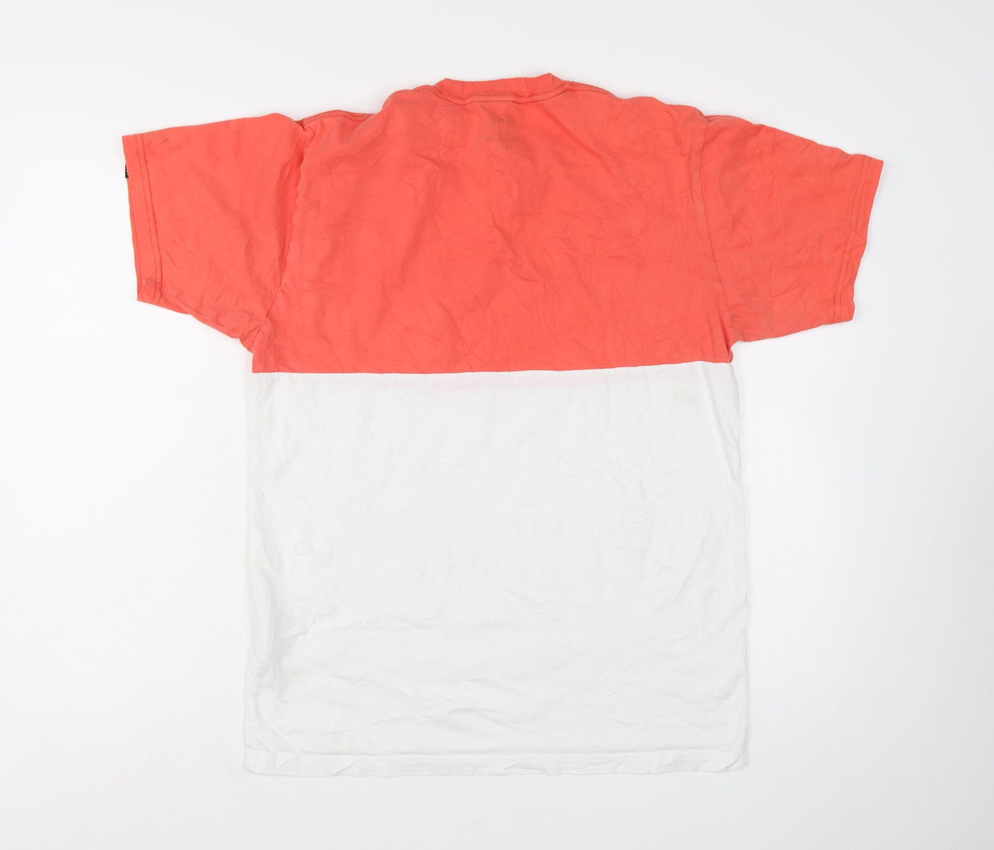 Vans Men's Red and White Colourblock Classic Fit T-Shirt Medium
