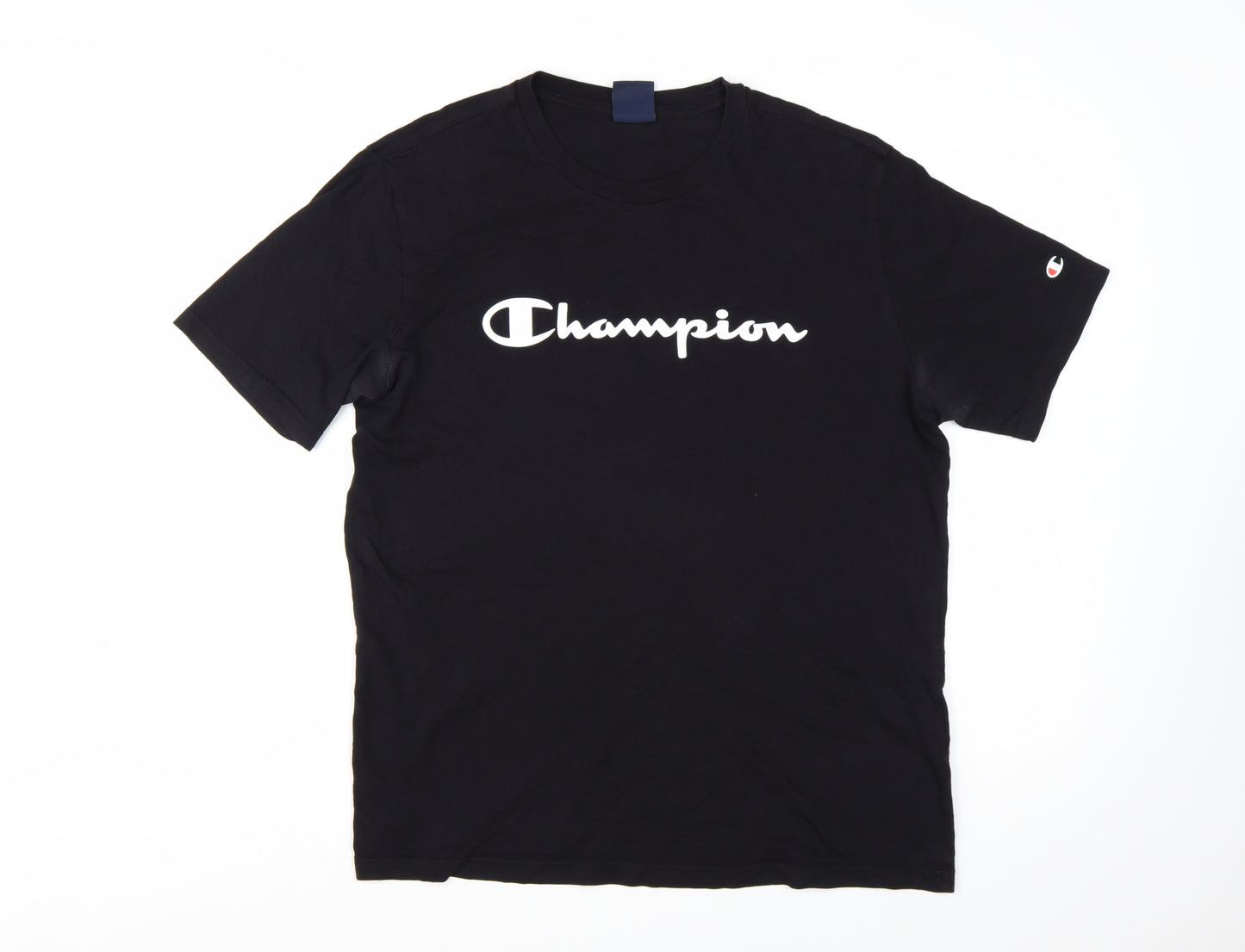 Champion Men’s Black Large Graphic Logo Cotton T-Shirt