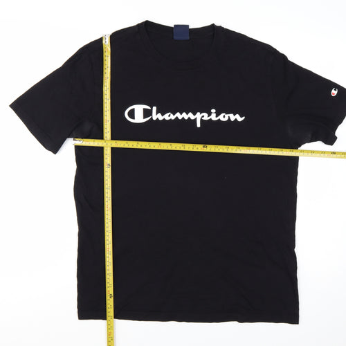 Champion Men’s Black Large Graphic Logo Cotton T-Shirt