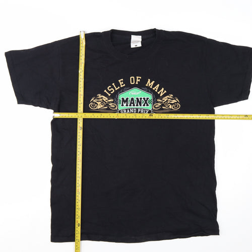 Fruit of the Loom Men's Black Isle of Man Grand Prix Graphic T-Shirt L