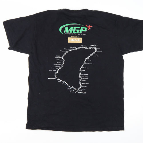 Fruit of the Loom Men's Black Isle of Man Grand Prix Graphic T-Shirt L