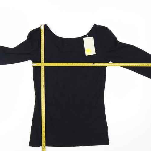 Boden Women’s Black 3/4 Sleeve Cotton Stretch Jersey Top UK 10