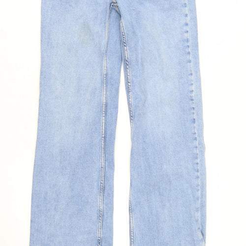 ZARA Women Blue Wide-Leg High Rise Denim Jeans Size 8
