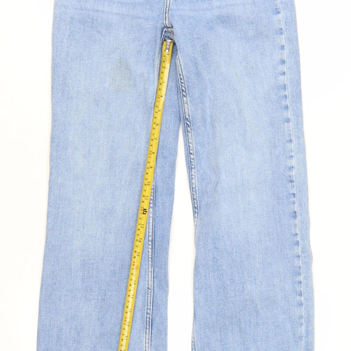 ZARA Women Blue Wide-Leg High Rise Denim Jeans Size 8
