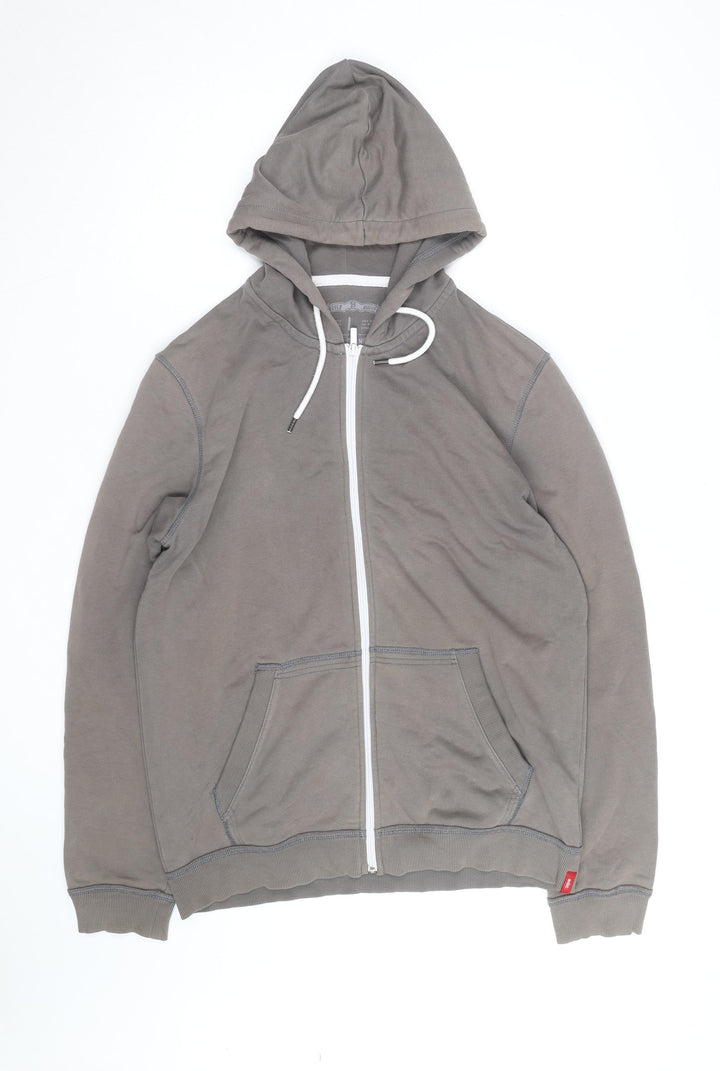 EDC Brand Men's Grey Full Zip Hoodie Size L Regular Fit
