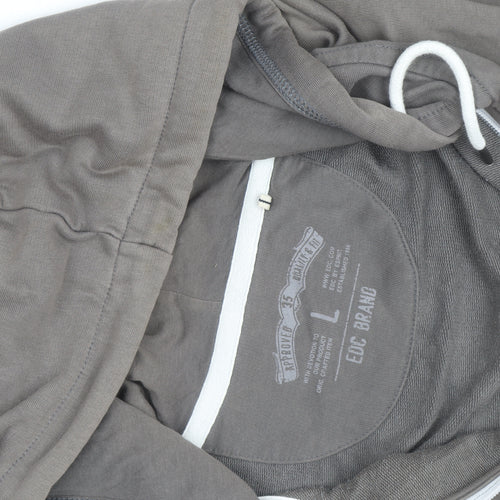 EDC Brand Men's Grey Full Zip Hoodie Size L Regular Fit