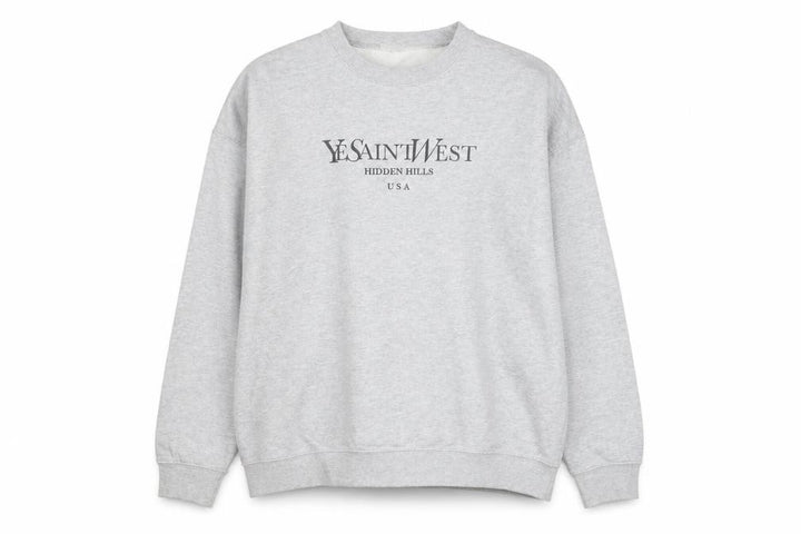 Boohoo Men's Grey L Pullover Crew Neck Logo Sweatshirt