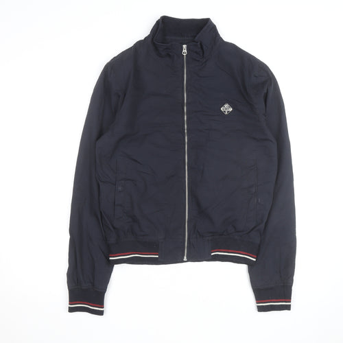 Schott Mens Blue Bomber Jacket M Cotton Blend Zip Up Casual