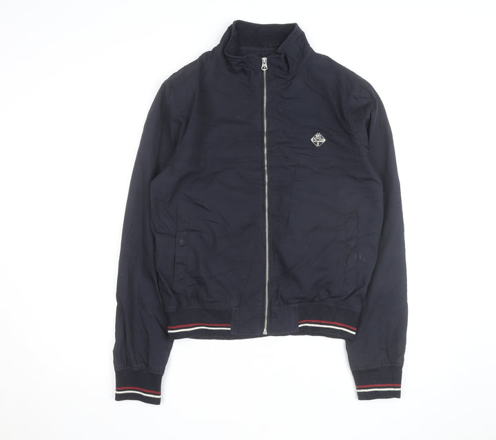 Schott Mens Blue Bomber Jacket M Cotton Blend Zip Up Casual