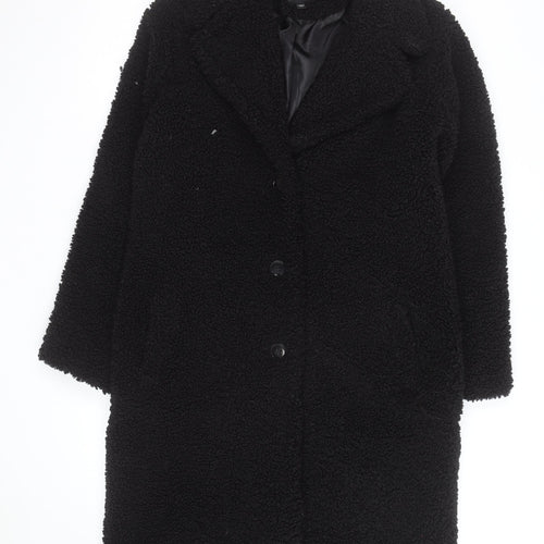 Capsule Outerwear Women's Black Long Teddy Coat Size 10