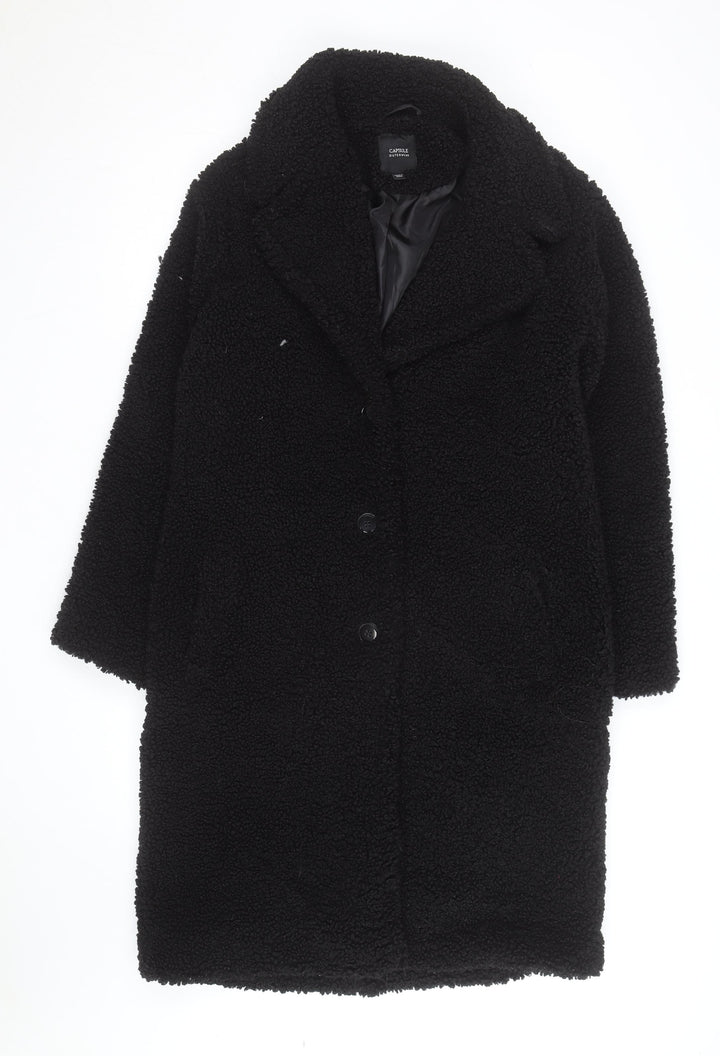 Capsule Outerwear Women's Black Long Teddy Coat Size 10