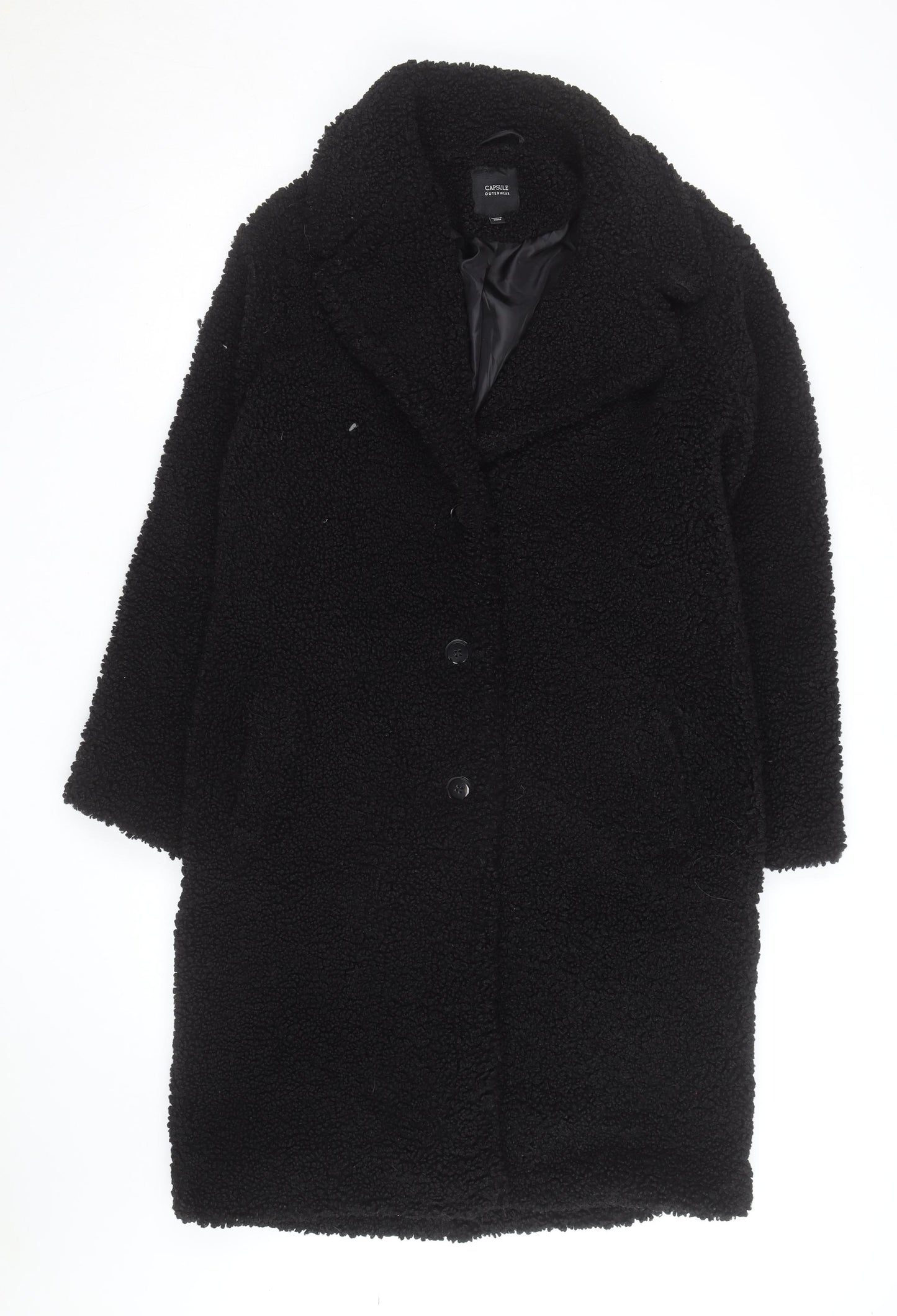 Capsule Outerwear Women's Black Long Teddy Coat Size 10
