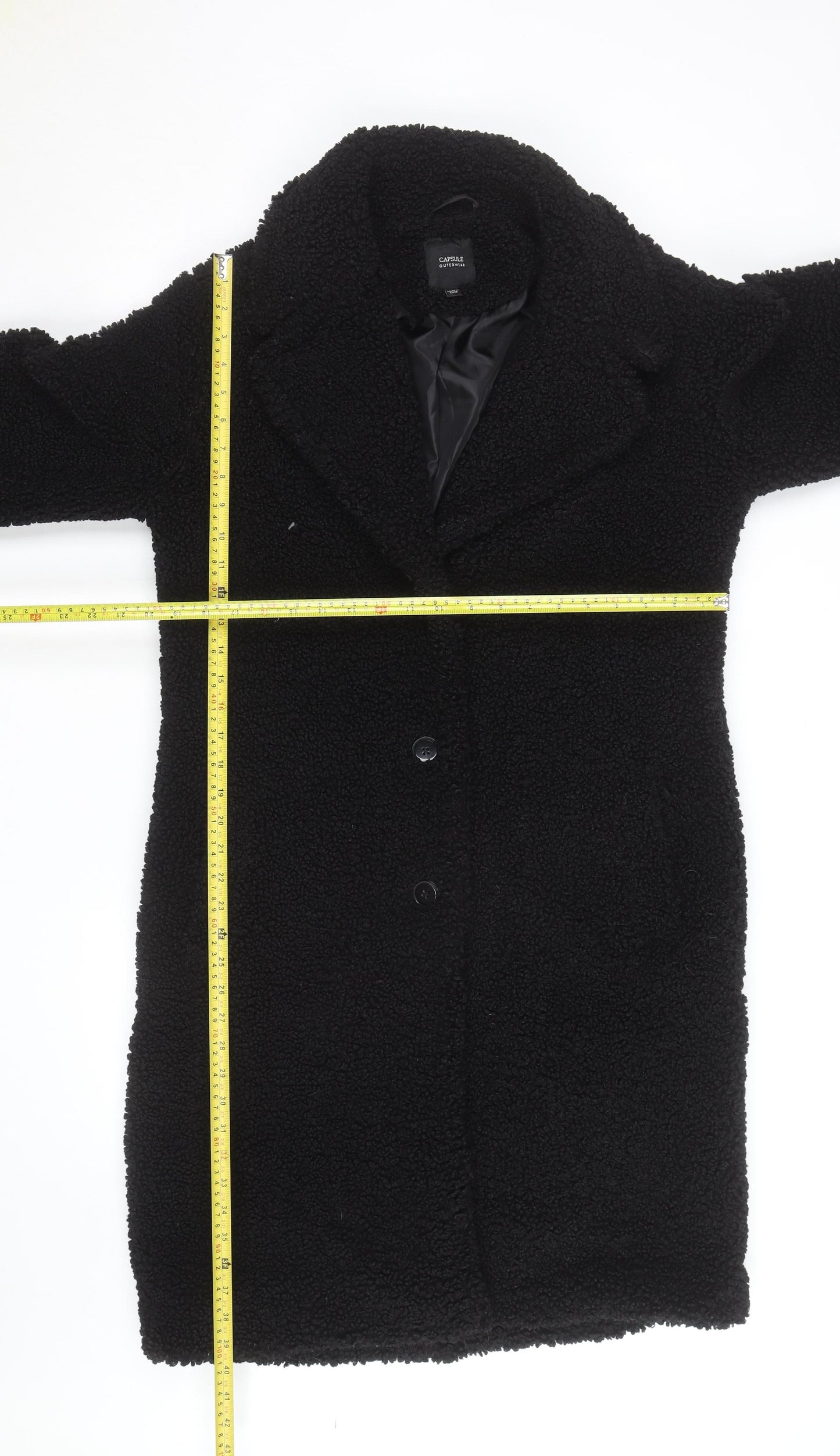 Capsule Outerwear Women's Black Long Teddy Coat Size 10
