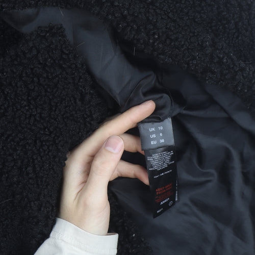 Capsule Outerwear Women's Black Long Teddy Coat Size 10