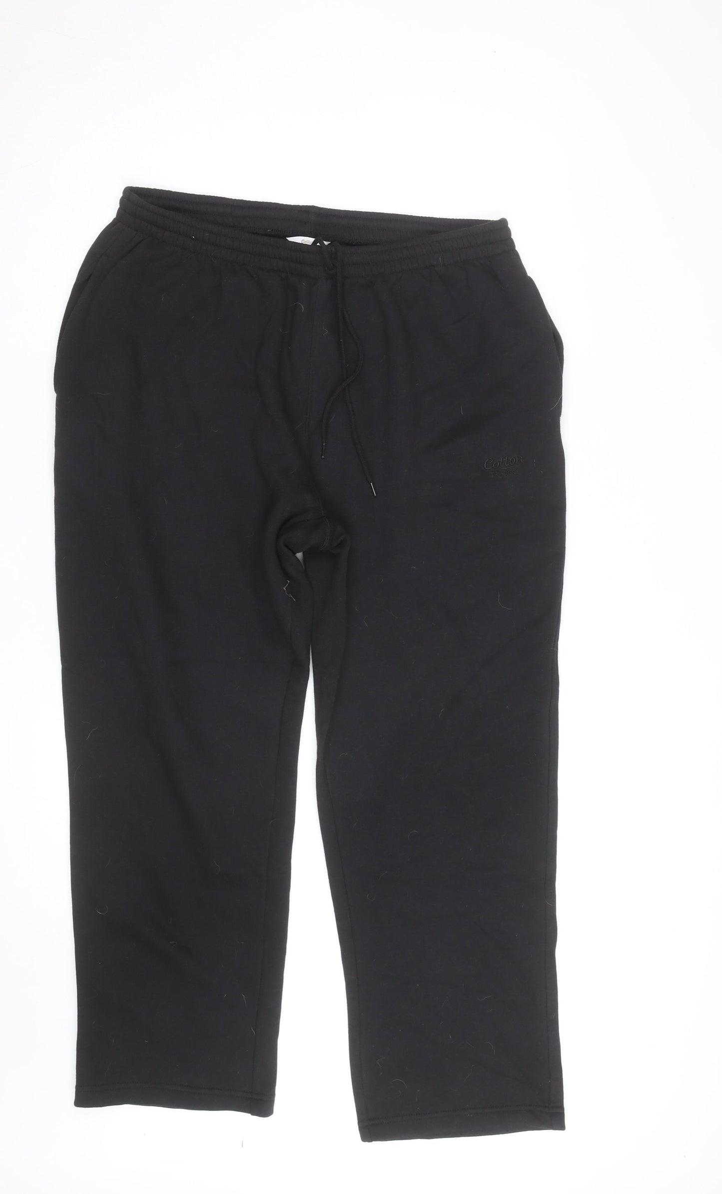 Cotton Traders Mens Black XL Sweatpants Fleece Regular Fit Activewear
