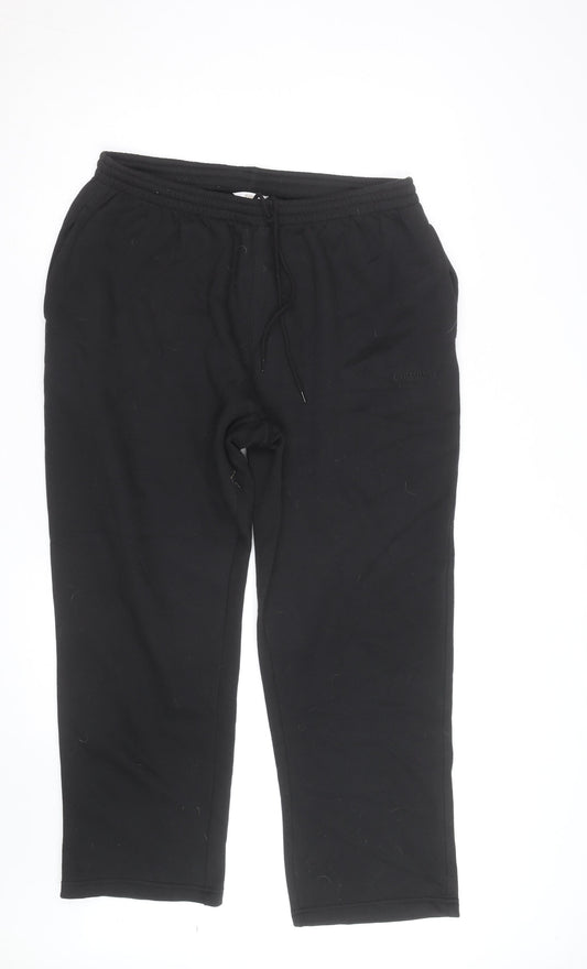 Cotton Traders Mens Black XL Sweatpants Fleece Regular Fit Activewear