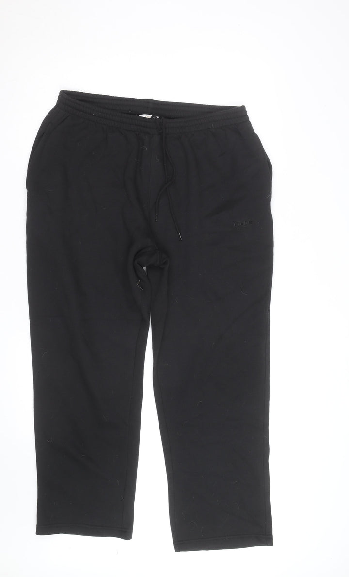 Cotton Traders Mens Black XL Sweatpants Fleece Regular Fit Activewear