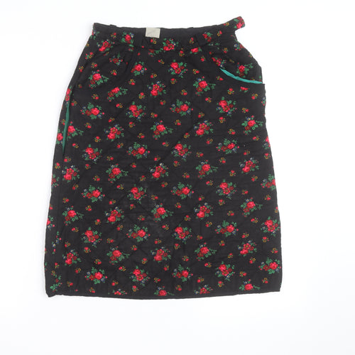 Hellweg Cherie Modell Womens Black Floral Quilted Knee Length Skirt Size 12