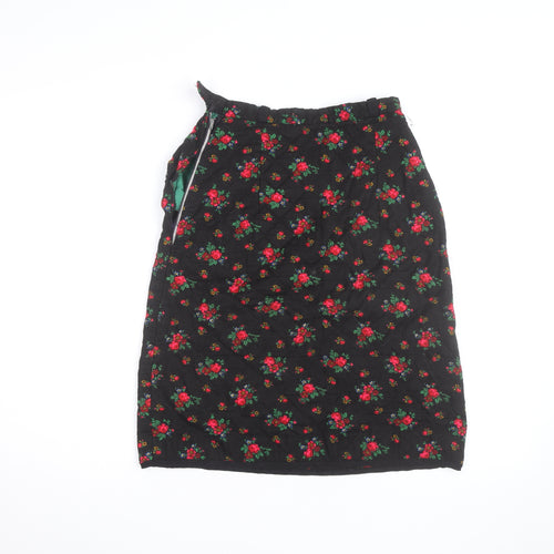 Hellweg Cherie Modell Womens Black Floral Quilted Knee Length Skirt Size 12