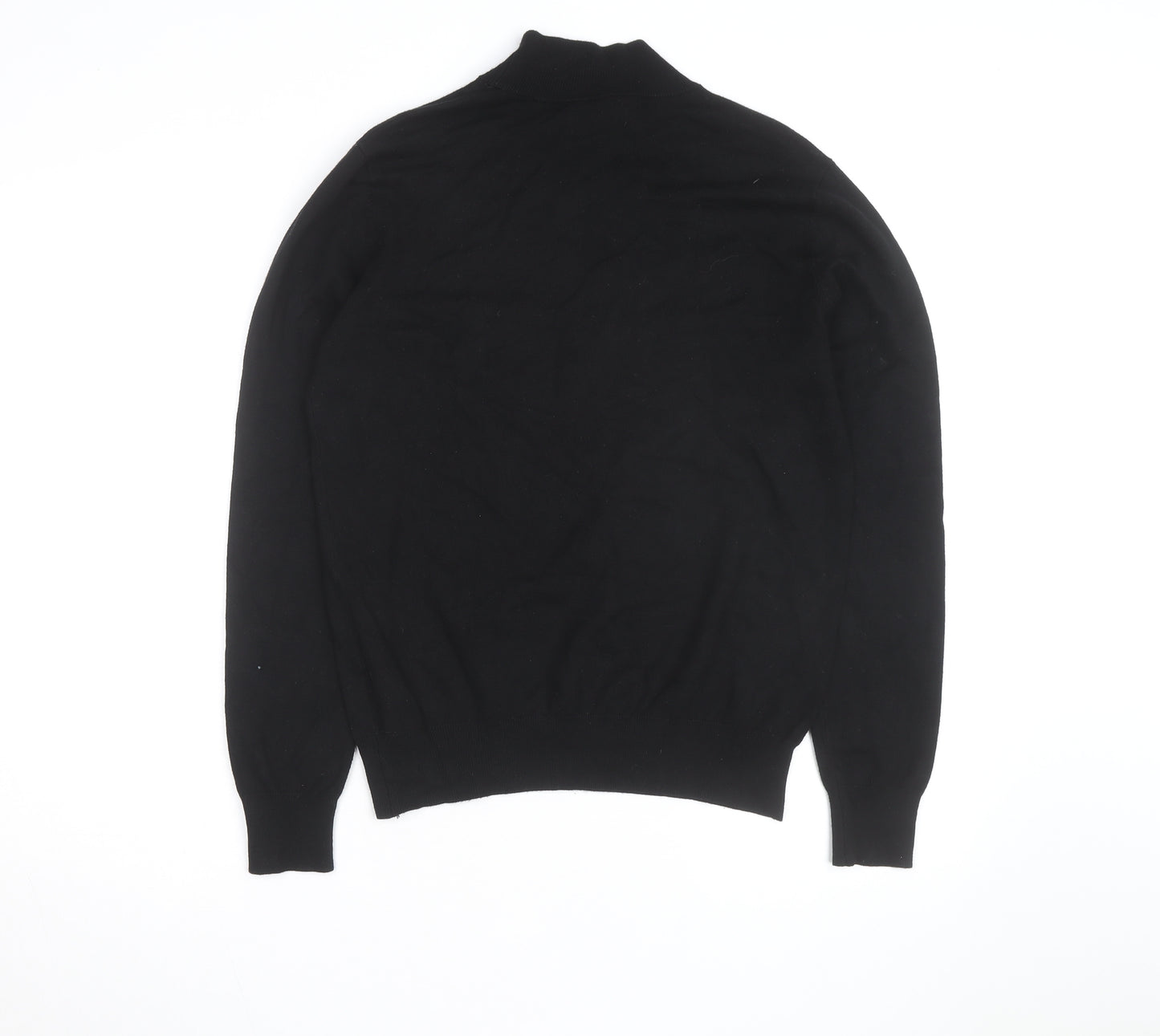 Ciao Italy Men's Black Mock Neck Slim Fit Viscose Knit Jumper M