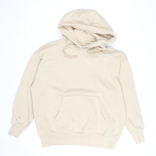 Champion Men's Beige Small Pullover Hoodie Fleece Cotton Blend