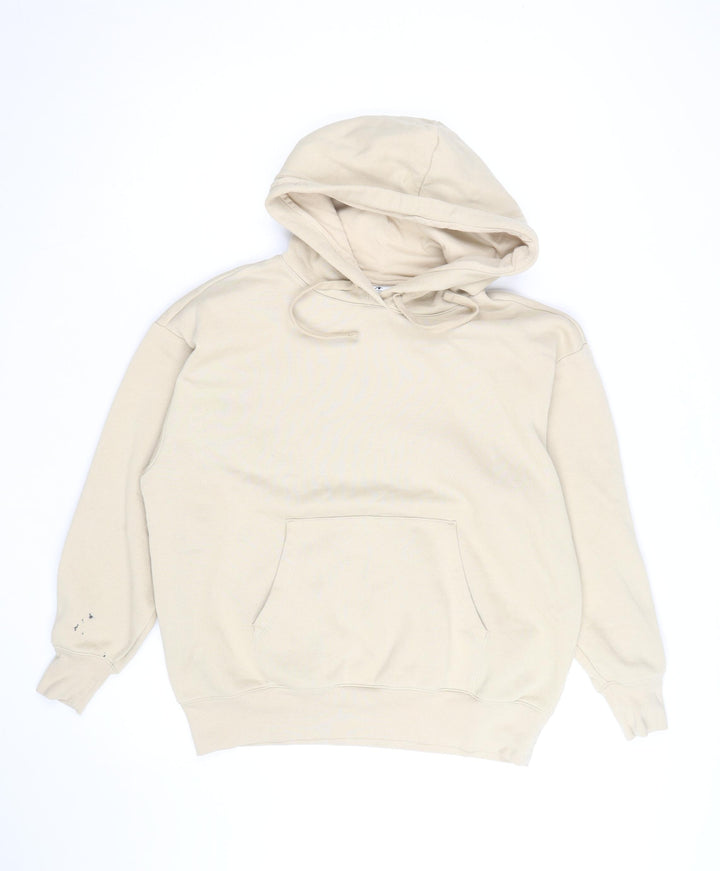 Champion Men's Beige Small Pullover Hoodie Fleece Cotton Blend