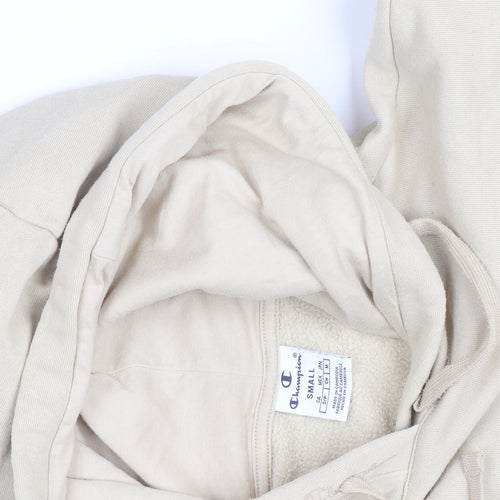 Champion Men's Beige Small Pullover Hoodie Fleece Cotton Blend