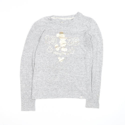 Disney Women’s Grey Mickey Mouse Pullover Jumper Size 10