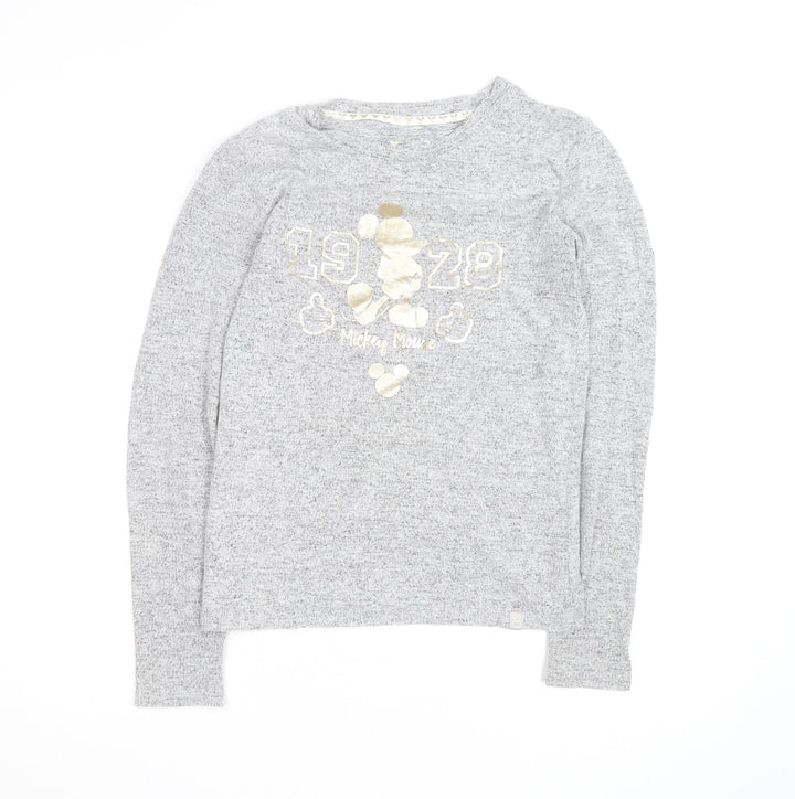 Disney Women’s Grey Mickey Mouse Pullover Jumper Size 10