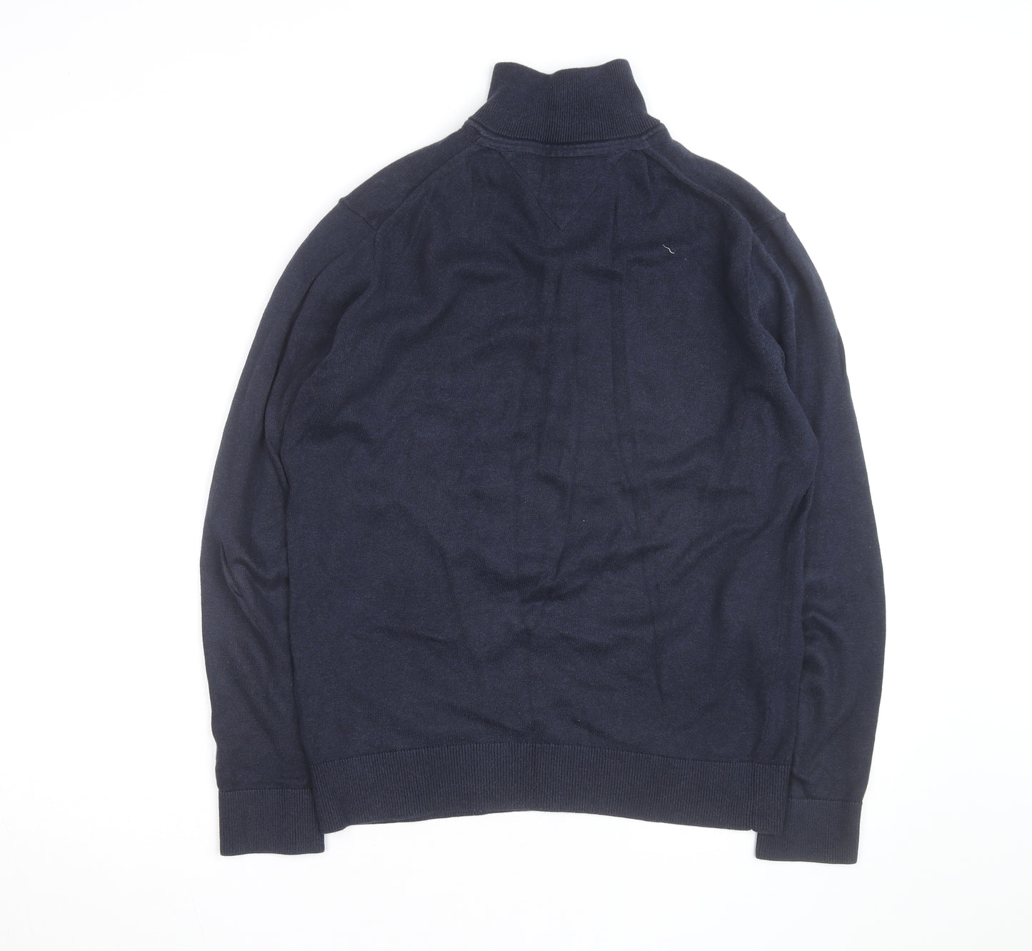 Tommy Hilfiger Men's Blue Cotton Half Zip Jumper Size M