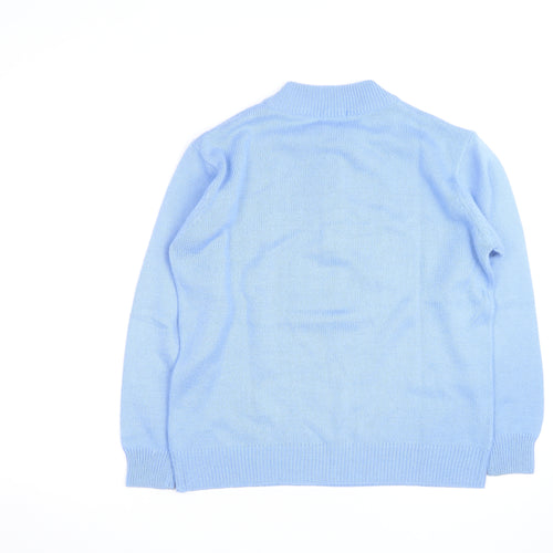 Damart Women Blue Henley Jumper Size 14/16 Acrylic Knit