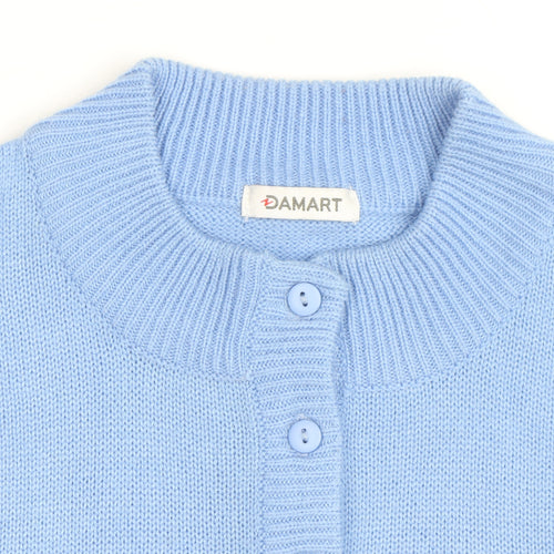 Damart Women Blue Henley Jumper Size 14/16 Acrylic Knit