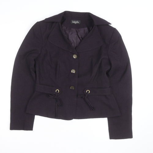 Isabella Womens Purple Suit Jacket Size 8 Classic Lined Blazer