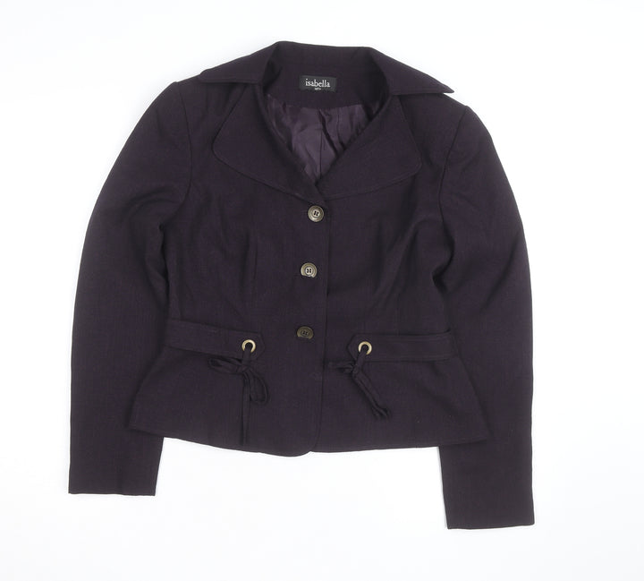 Isabella Womens Purple Suit Jacket Size 8 Classic Lined Blazer