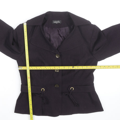 Isabella Womens Purple Suit Jacket Size 8 Classic Lined Blazer