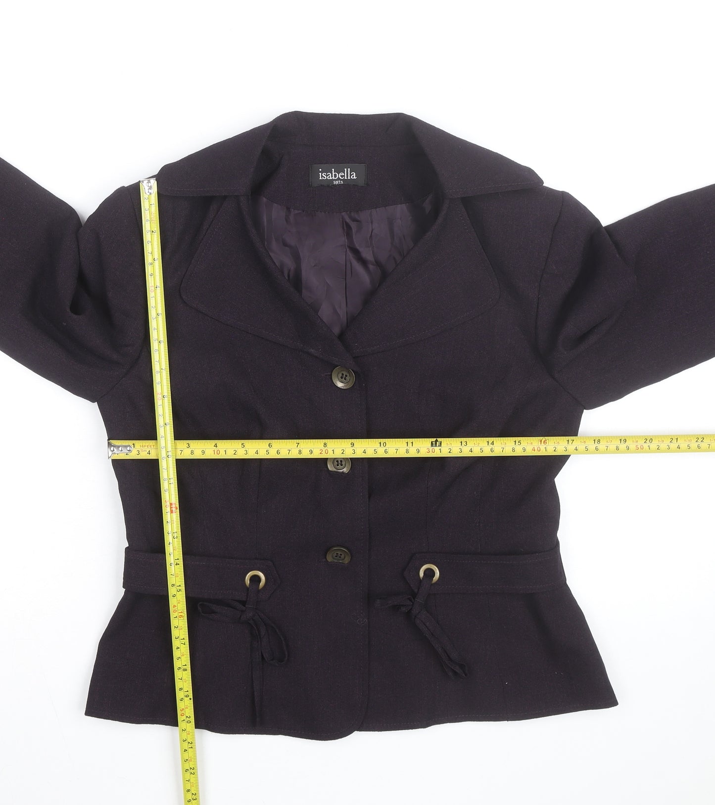 Isabella Womens Purple Suit Jacket Size 8 Classic Lined Blazer