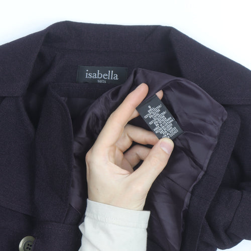 Isabella Womens Purple Suit Jacket Size 8 Classic Lined Blazer