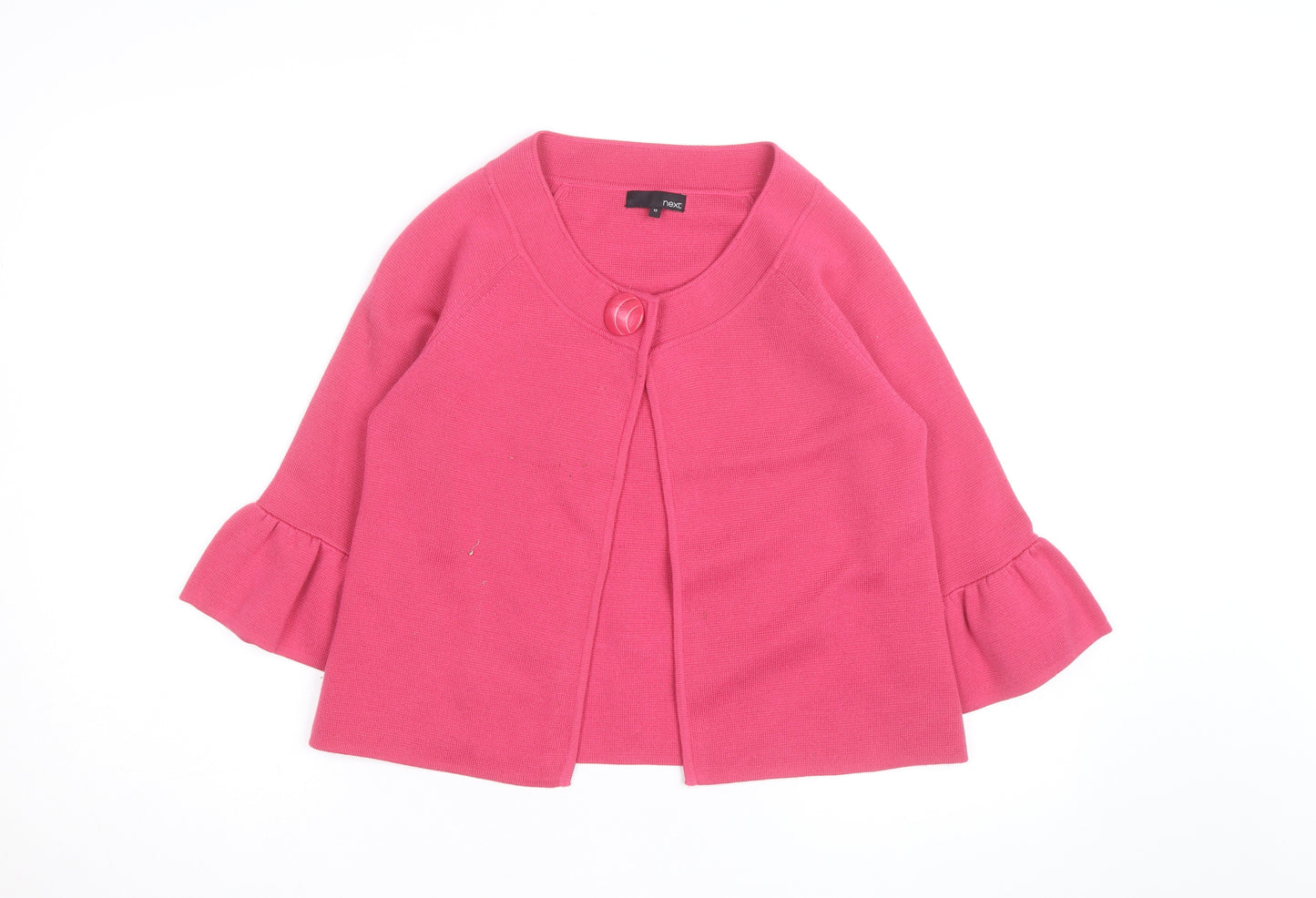 Next Women’s Pink Cardigan Size 12 Flared Sleeve Knitwear