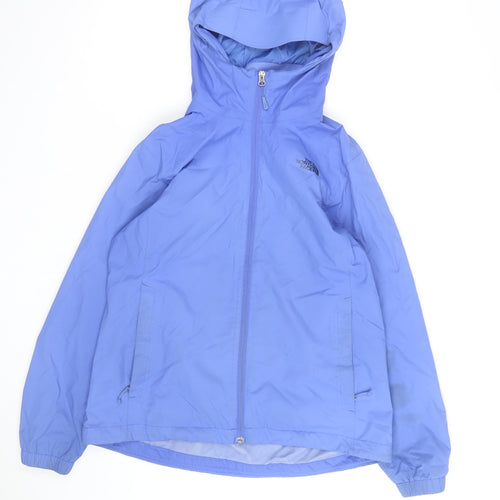 The North Face Women's Blue Waterproof Hooded Rain Jacket Size L