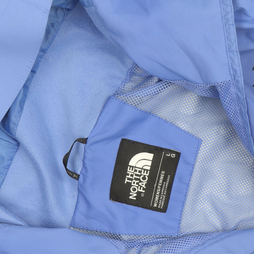 The North Face Women's Blue Waterproof Hooded Rain Jacket Size L