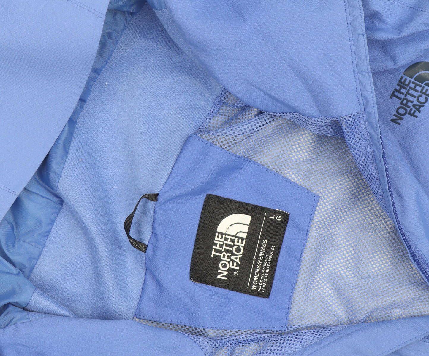 The North Face Women's Blue Waterproof Hooded Rain Jacket Size L
