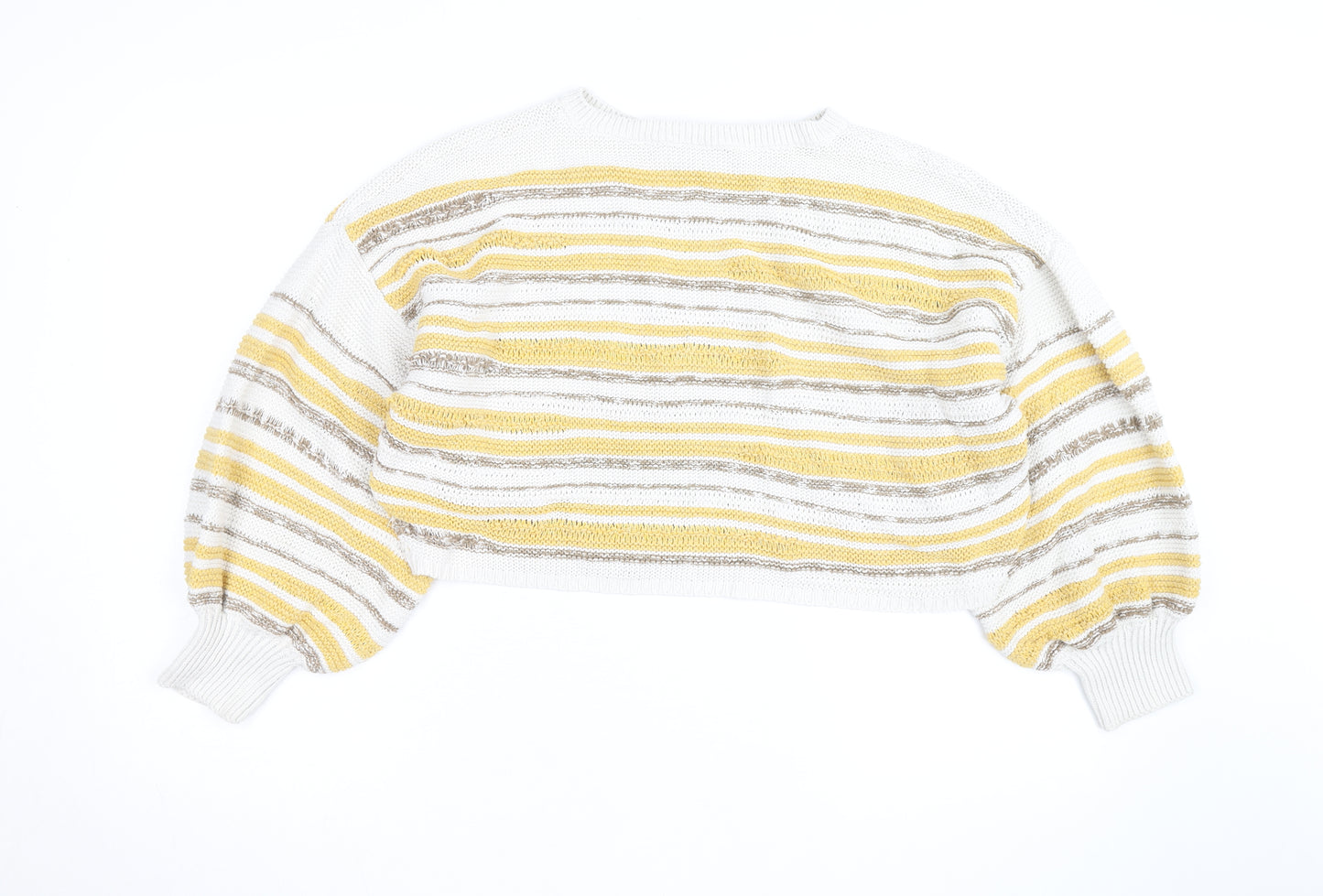 Pull&Bear Women’s Multicoloured Striped Knit Pullover Jumper Size M