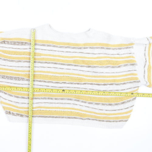 Pull&Bear Women’s Multicoloured Striped Knit Pullover Jumper Size M