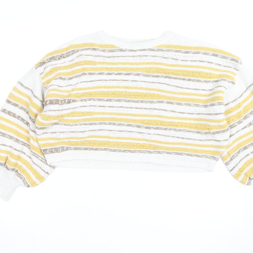 Pull&Bear Women’s Multicoloured Striped Knit Pullover Jumper Size M