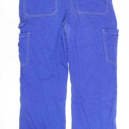Denim Co Women's Blue Cargo Trousers Size 12 Cotton Utility Pants