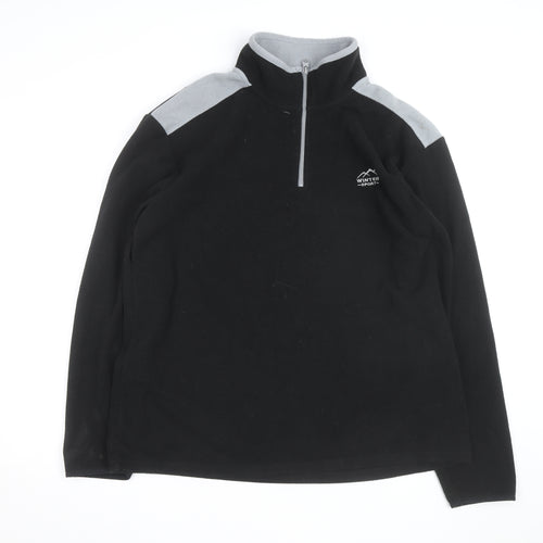 Atlas For Men Black Fleece 1/4 Zip Pullover Sweatshirt Size L