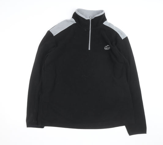 Atlas For Men Black Fleece 1/4 Zip Pullover Sweatshirt Size L
