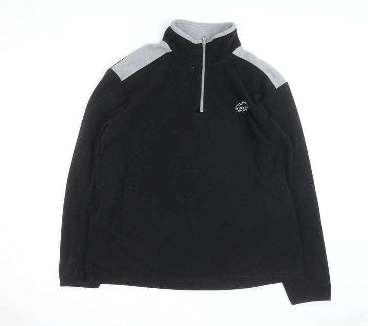 Atlas For Men Black Fleece 1/4 Zip Pullover Sweatshirt Size L
