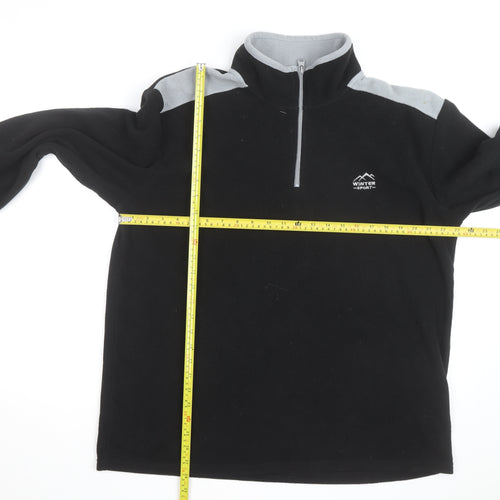 Atlas For Men Black Fleece 1/4 Zip Pullover Sweatshirt Size L